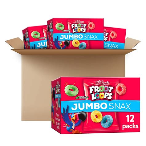 Buy Kellogg's Froot Loops Jumbo Snax Cereal Snacks, Kids Snacks, Fruit ...