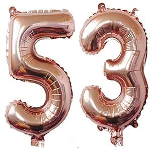 40inch Rose Gold Foil 53 Helium Jumbo Digital Number Balloons, 53th ...