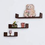 Santosha Decor MDF U-Shape Sky Blue Wall Decoration Shelf Set of 3 ...