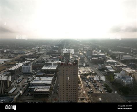 An aerial view of the Waco skyline with the Alico Building in the ...