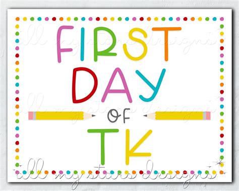 First Day Of 3K Sign Printable - Printable Calendars AT A GLANCE