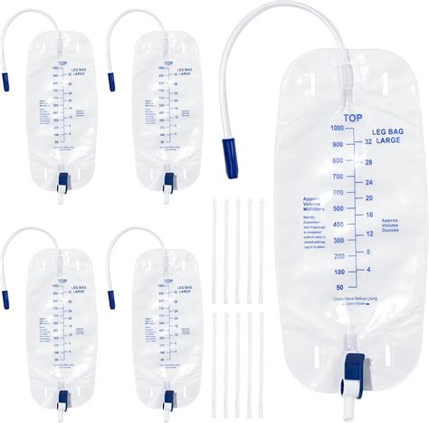 Amazon.com: BeHerk Urinary Drainage Bag 1000ml Catheter Leg Bag, 5 Pack ...
