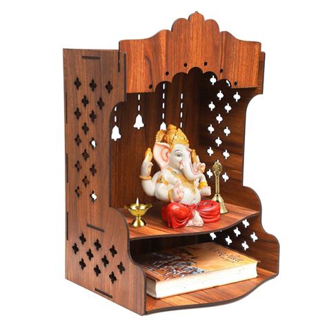WOODEN VILLA Beautiful MDF Wooden Temple/Pooja Mandir for Home and ...