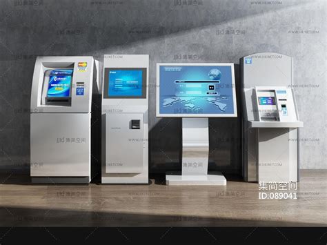 银行ATM自动存取款机，智能一体机，电子设备3d模型下载-【集简空间】「每日更新」