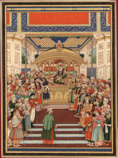 Mughal Miniature Painting Handmade Moghul Empire Art Delhi Durbar of ...