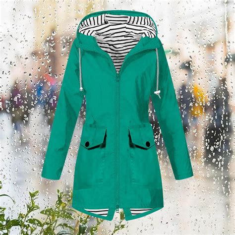 GaThRRgYP Womens Raincoats,Plus Size Raincoats,Women Solid Color Rain ...