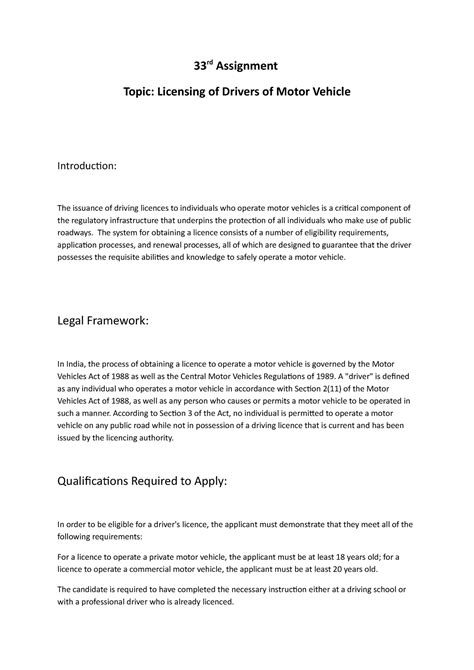 33rd Assignmen 1 - important notes on law related topic - 33 rd ...