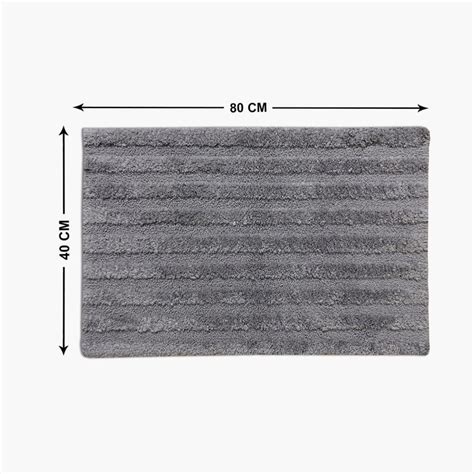 Buy Spaces Small Size Swift Dry Grey Striped Drylon Bath Mat - 40X60Cm ...