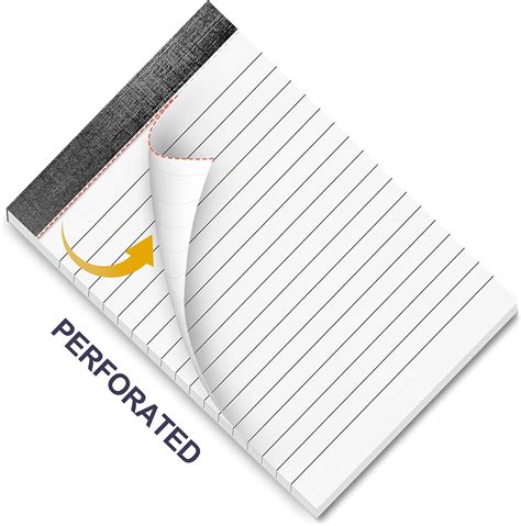 Buy Notepad Perforated Note Pads 4 x 6 Inch, 12 Pack Tear Off Notepad ...