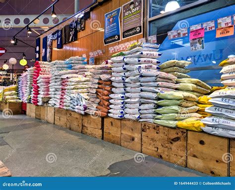 Large Display of Various Big Bags of Rice in the Front Window Area of ...