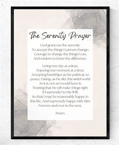 The Full Serenity Prayer - Unframed Print - Reinhold Niebuhr - Sobriety ...