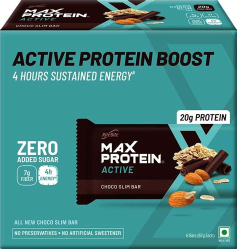Buy RITEBITE MAX PROTEIN DAILY CHOCO ALMOND BARS CHOCOLATE 6 X 50 G ...