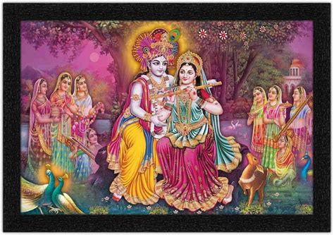 Art Amori Religious Radha Krishna Painting with Synthetic Frame Digital ...