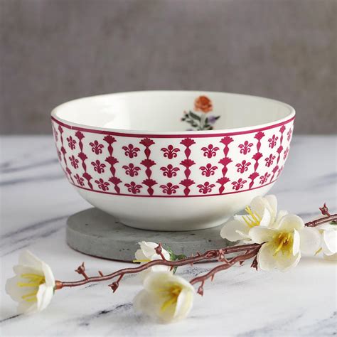 Buy Clay Craft India Circus Floral Fountain Multicolour Ceramic Bowl ...