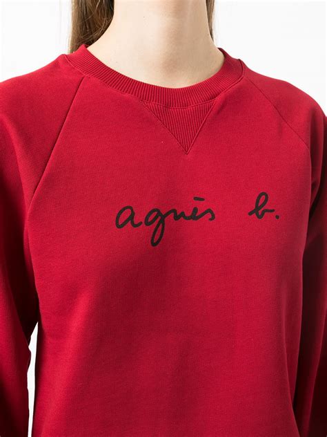 Agnès b. logo-print crew-neck Sweatshirt - Farfetch