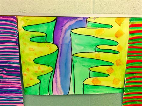 4th grade project: Op Art - 3D hands and 3D Canyons | Elementary art ...