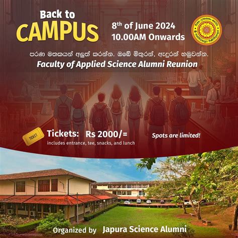 Back to Campus - Applied Science Alumni reunion, university of Sri ...