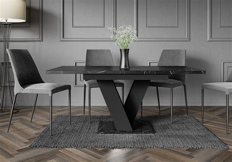 Black Marble Dining Room Table