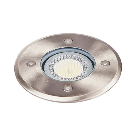 Lindby Insa recessed floor light, Ø11cm, stainless steel, GU10, IP67 ...