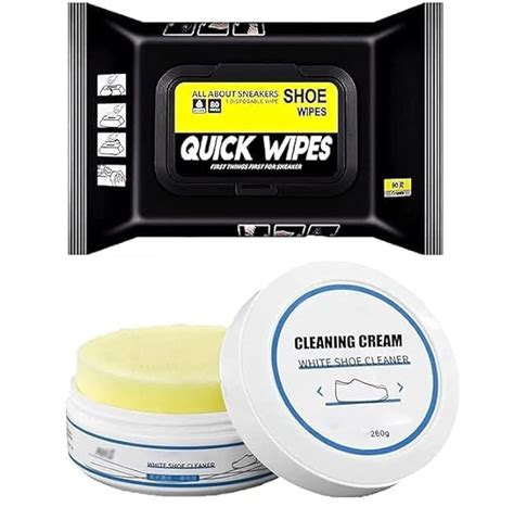 Misti White Shoe Cleaning Cream & Natural Sneaker & Shoe Cleaner Wipes ...