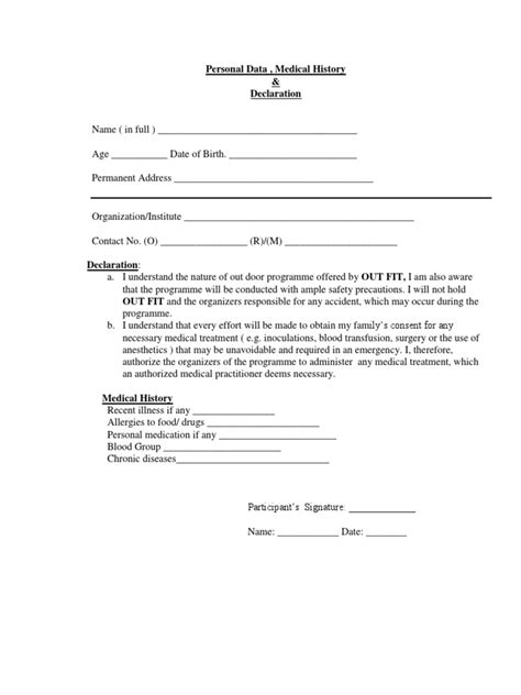 Image result for Complete Hub Declaration Form