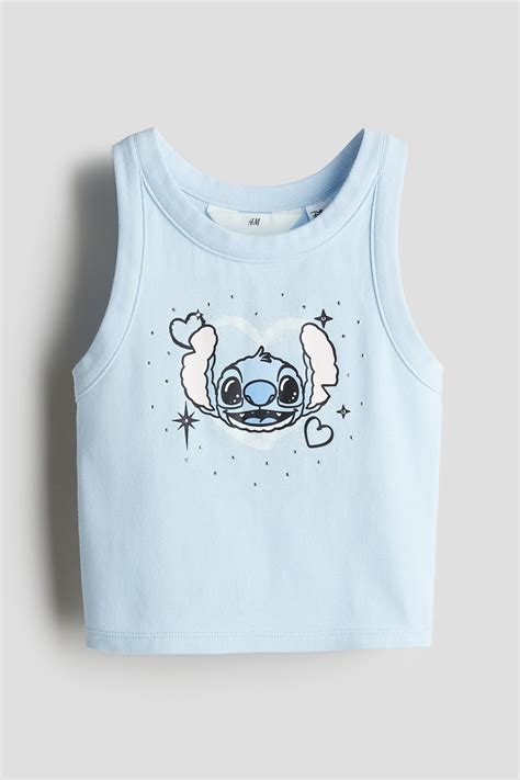 Printed vest top - Light blue/Lilo & Stitch - Kids | H&M IN