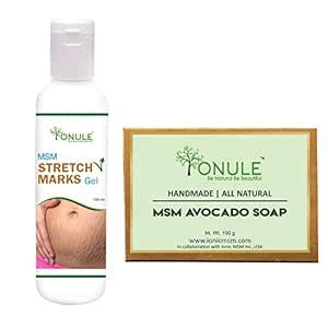 Buy Ionule MSM Stretch Mark Gel With Avocado Soap Combo Pack of 2 - (2 ...
