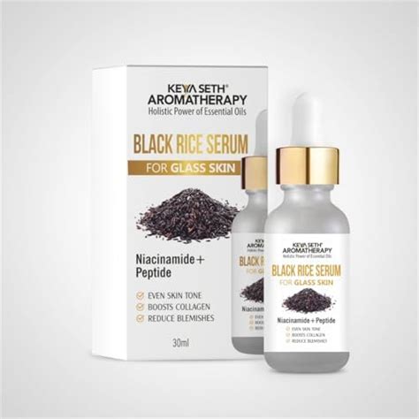 KEYA SETH AROMATHERAPY Black Rice Serum for Clear Glass Skin with Black ...