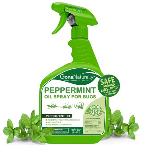 GoneNaturally Peppermint Oil Spray for Bugs- Insect Repellent & Bug ...