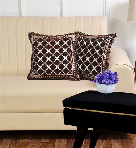 Buy FRESH FROM LOOM Jacquard Geomteric Cushion Covers 16 inch x 16 inch ...