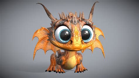 Cute Dragon - Download Free 3D model by shakiller [df14ec7] - Sketchfab