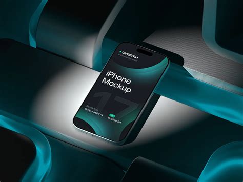 iPhone Mockup Set on Abstract Platform Scene