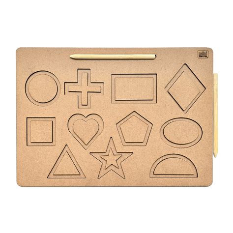 Geometric Wooden Tracing Boards 11 Shapes 2+ Years – Mini Leaves