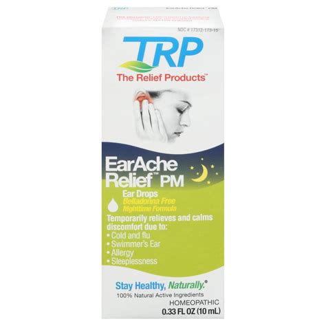 TRP The Relief Products.33 fl. oz. EarAche Relief PM Homeopathic Ear ...