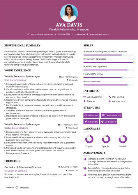 10+ Wealth Manager Resume Samples & Templates for 2025
