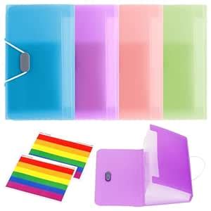 Keadic 4Pcs 13 Pockets Accordion Receipt Organizer, A6 Plastic Mini ...