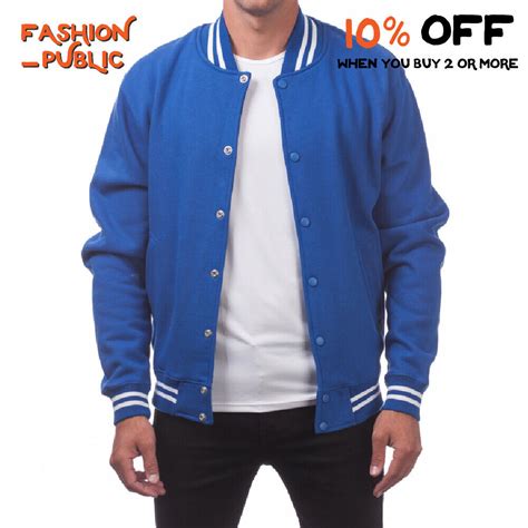 Buy Proclub Pro Club Men's Heavyweight Varsity Jacket Snap-front ...