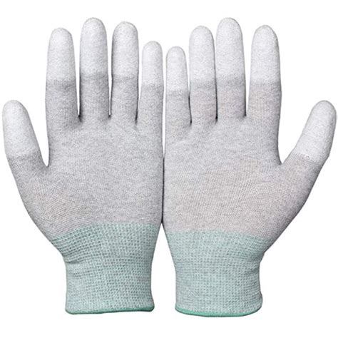 UREC ESD Antistatic Carbon Knitted ESD Gloves (Pack of 2 Pairs) (Large ...