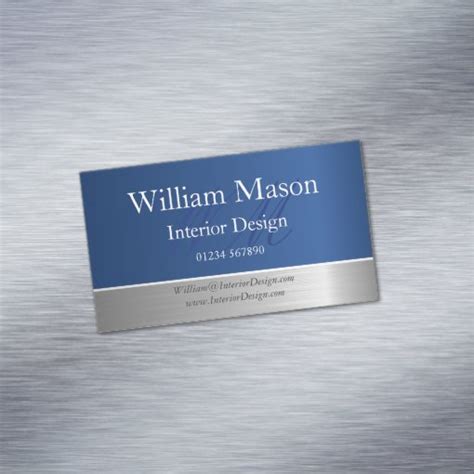 Design Metallic Blue Business Card 的图像结果
