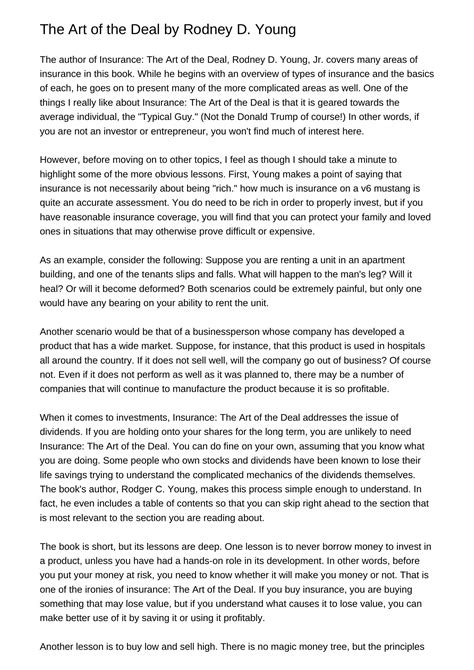 The Art Of The Deal Overview at Lise Robertson blog