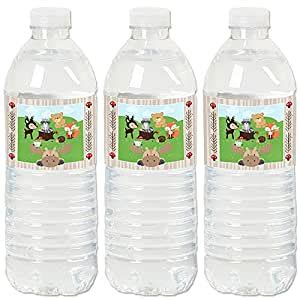 Woodland Creatures - Baby Shower or Birthday Party Water Bottle Sticker ...