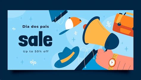 Modello di banner orizzontale piatto dia dos pais con megafono ...
