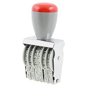 ELECTROPRIME Red Gray 6 Digits Number Numbering Numberal Stamp Machine ...