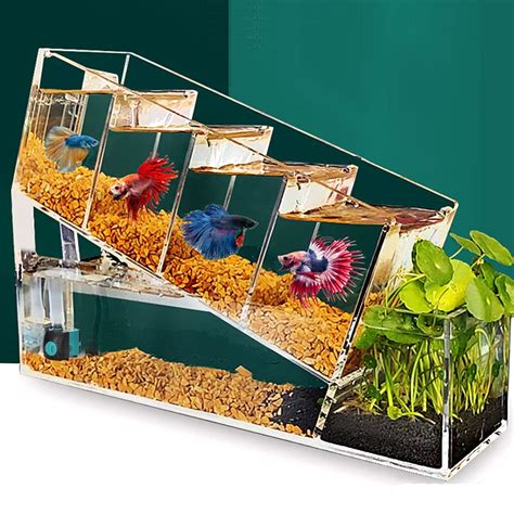 Betta Fish Tank Aquarium Kit Acrylic Material Mini Desktop Small ...