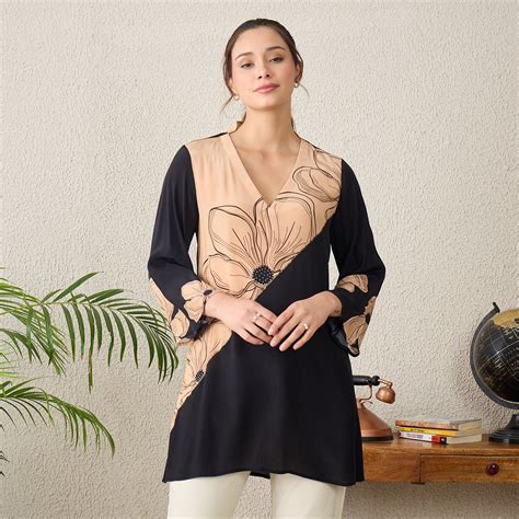 Black and Brown Colorblock Embellis… | First Resort by Ramola Bachchan