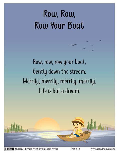 Row, Row, Row Your Boat Nursery Rhyme | Free Printable Papercraft Templates