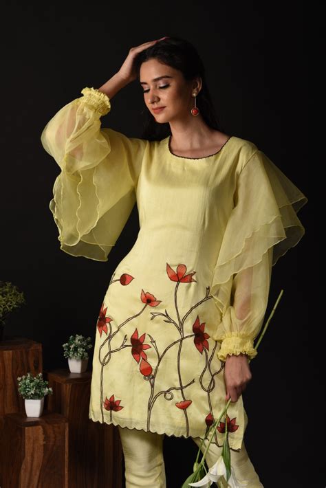 Lemon yellow kurti set – Label Dee