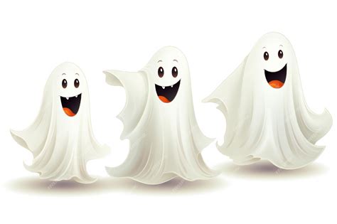 Premium Photo | Funny white Halloween ghosts clip art isolated on white ...