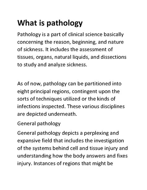 Pathology: Decoding Diseases Like a Pro