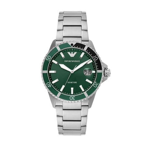 EMPORIO ARMANI Diver Green Dial Analog Men's Watch AR11338 – Sai ...